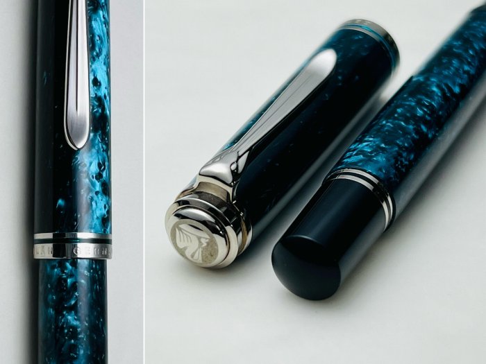 絕版限量貓眼光澤】 百利金Pelikan M805 Ocean Swirl 海洋漩渦18C EF - Main Image