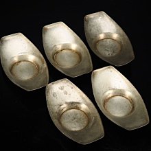 古錫 明時代 茶托 茶道具 錫製 沈存周 日本茶托】大師『沈存周』古錫茶托角印古錫製舟形茶托x五客☆附