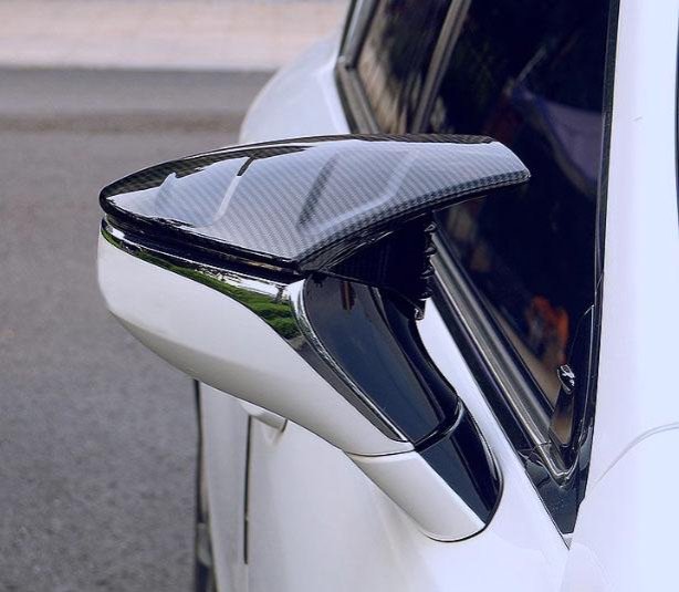 ~歐力車飾~凌志 LEXUS 19-24年 UX200 UX250h 後視鏡蓋 後視鏡罩 後照鏡裝飾蓋 牛角款 黑色 碳纖維紋