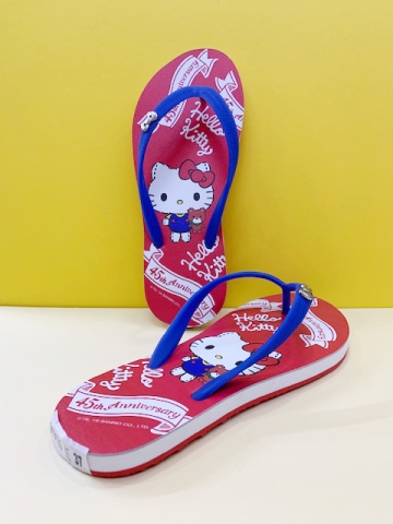 【震撼精品百貨】Hello Kitty 凱蒂貓~台灣製Hello kitty正版成人45週年限定款夾腳拖鞋-紅色#19123