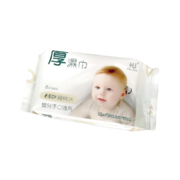 KU KU 酷咕鴨 PLUS EDI超純水嬰兒手口厚濕巾｜8抽【佳兒園婦幼生活館】