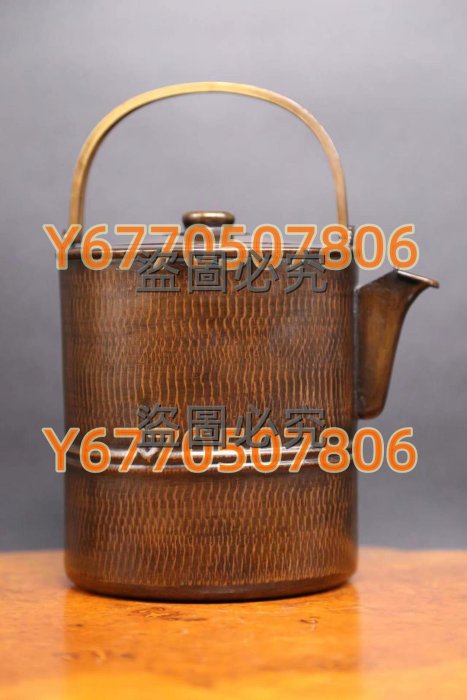 日本茶道具金誠堂制《銅制竹節型銅水注銅壺》 日本古美術古董銅水注