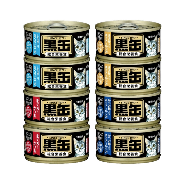 【24罐組】 日本 AIXIA 愛喜雅 黑缶 主食罐 80g黑罐 黑金缶 貓主食罐 貓罐頭『寵喵樂旗艦店』