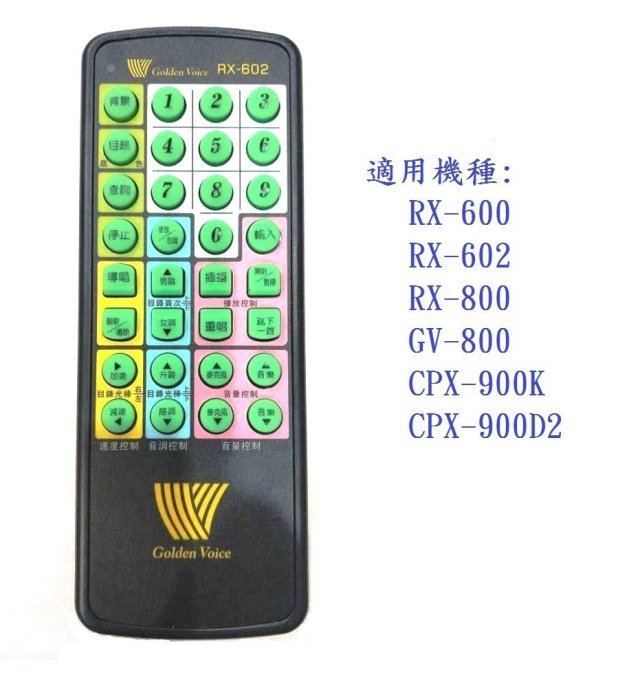 (高點舞臺音響)漲價了 金嗓遙控器 RX-602 Golden Voice 搖控器 金嗓點歌機遙控器 金嗓伴唱機 免設定