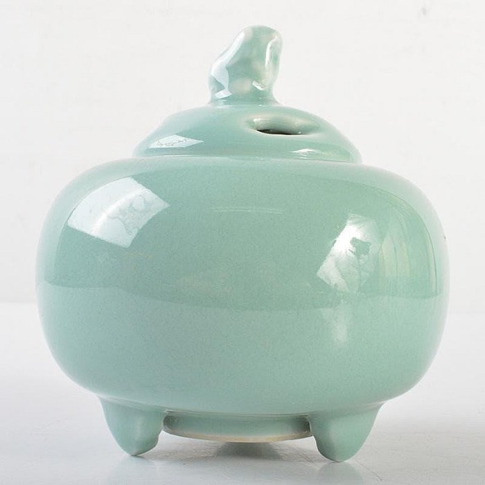 茶道具　板谷波山作　青磁　三足香爐　共布共箱　M　R6770 茶道具板谷波山作青磁三足香爐共布共箱MR6770 | Yahoo拍賣