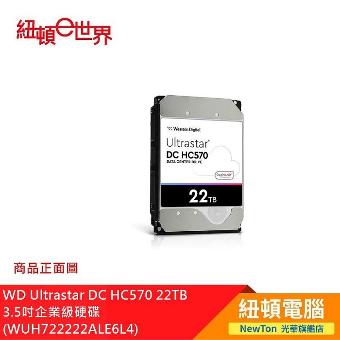 【紐頓二店】WD Ultrastar DC HC570 22TB  3.5吋企業級硬碟 (WUH722222ALE6L4) 有發票/有保固
