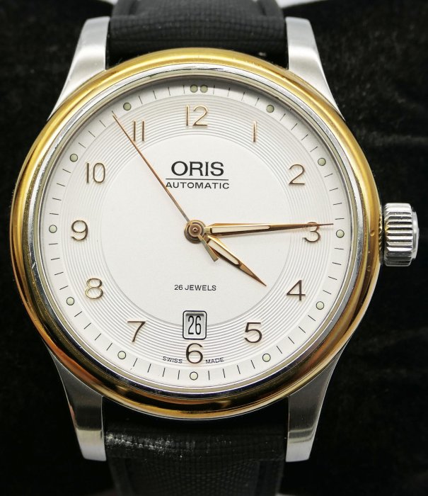 (小蔡二手挖寶網) 瑞士製 ORIS 豪利時 大表面41mm 原廠機芯 日期顯示 裸空機芯 矽膠錶帶 自動上鍊 機械錶 有行走 含盒 商品如圖 1元起標 無底價