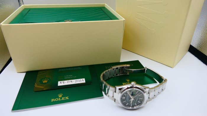 【美好時光】停產綠棕梠面!2024年份勞力士ROLEX 126200近新美品盒單全( 126234 116200參考)
