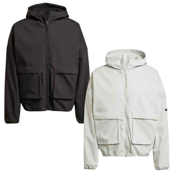 【下殺】Adidas 連帽外套 男裝 刷毛 寬鬆 黑/淺灰【運動世界】JF3300/JF3302