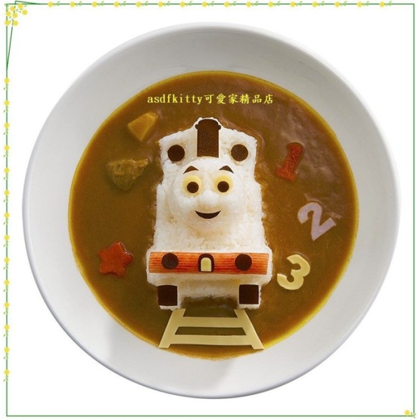 asdfkitty*日本製 湯瑪士大臉造型半立體飯糰模型含起司壓模-做便當.咖哩飯.炒飯-日本正版商品