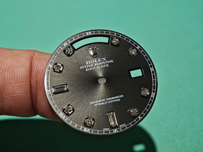 【單售面盤】ROLEX勞力士極罕見原裝黑色包臺十鑽面(大顆鑽)18039 18239 118239 等都可用