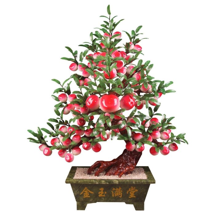 爆款特賣】天然玉器盆景大型88桃樹玉石壽桃客廳盆栽蟠桃飾品工藝