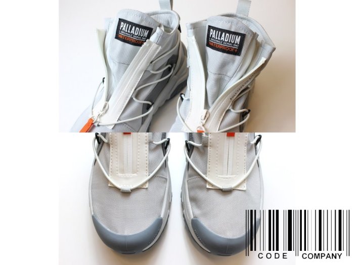 CodE= PALLADIUM OFF-GRID HI ZIP WP+ 防水輪胎潮鞋(灰)77169-069 軍靴