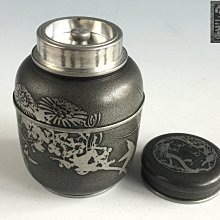 1383 時代錫器 本錫製　 梅文　茶入 1383 時代錫器 本錫製 梅文 茶入