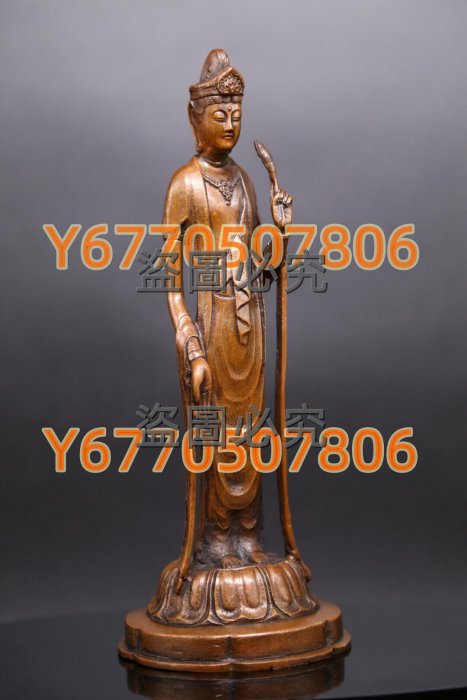 日本佛造像古美術《古銅制持蓮觀音菩薩立像》 明治—大正時代的 日本佛造像古美術《古銅制持蓮觀音菩薩立像》 明治—大正時代的