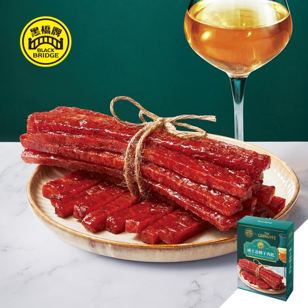 領券再折【黑橋牌Ｘ格蘭利威】威士忌條子肉乾單條包裝－盒裝(常溫)