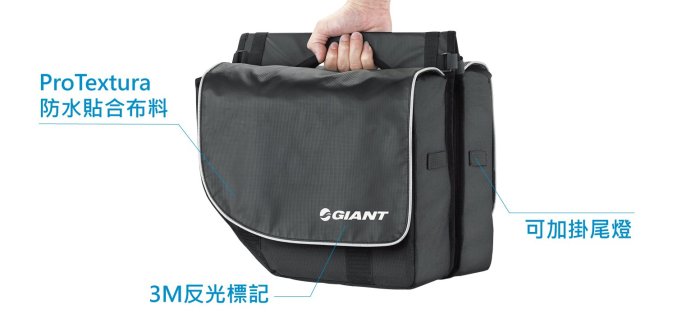 GIANT 捷安特簡易式馬鞍袋PANNIER BAG CITY 防潑水反光標記| Yahoo拍賣
