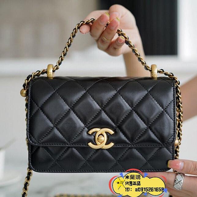 CHANEL 香奈兒 雙金球 口蓋包 小金珠woc鏈條包 單肩包 斜挎包二手