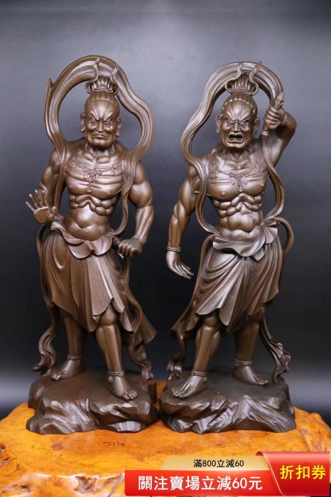 日本佛造像古美術作品高村光云先生原型《蠟型鑄銅制金剛力士像》阿吽吽