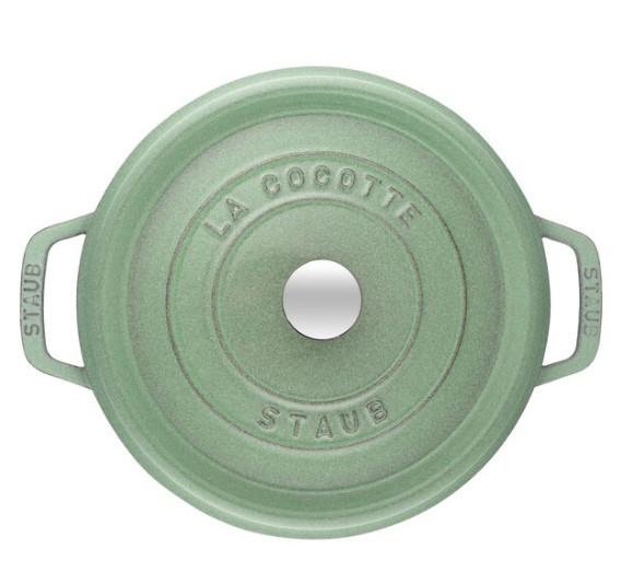 法國Staub La Cocotte 鑄鐵鍋琺瑯鍋圓形湯鍋燉鍋( 晨露綠) 24cm 現貨