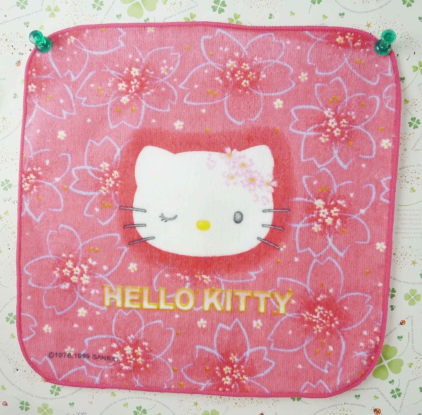 【震撼精品百貨】Hello Kitty 凱蒂貓~方巾/毛巾-紅眨眼