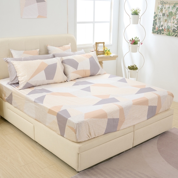 戀家小舖 【柔序之境】60支天絲 雙人床包含一件枕套 獨家設計 FORME