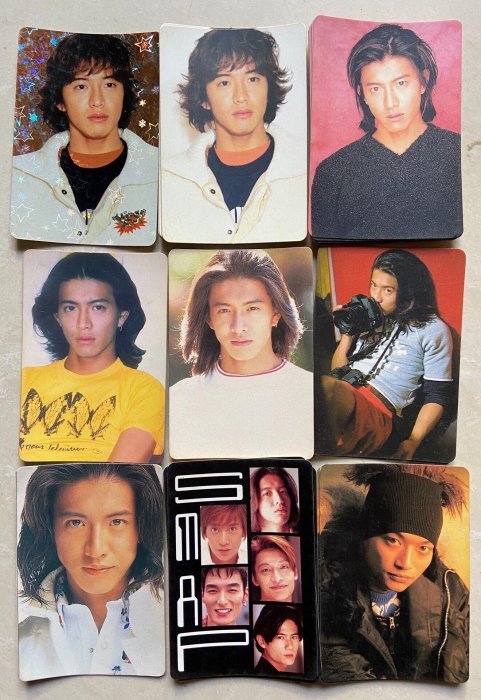 木村拓哉珍藏Smap YES卡3寸老照片二十年情懷收藏品象牙白色調約九成新