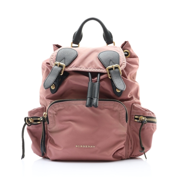 BURBERRY 巴寶莉 Rucksack 後背包 粉色 尼龍 牛皮 4020959 【二手名牌BRAND OFF】