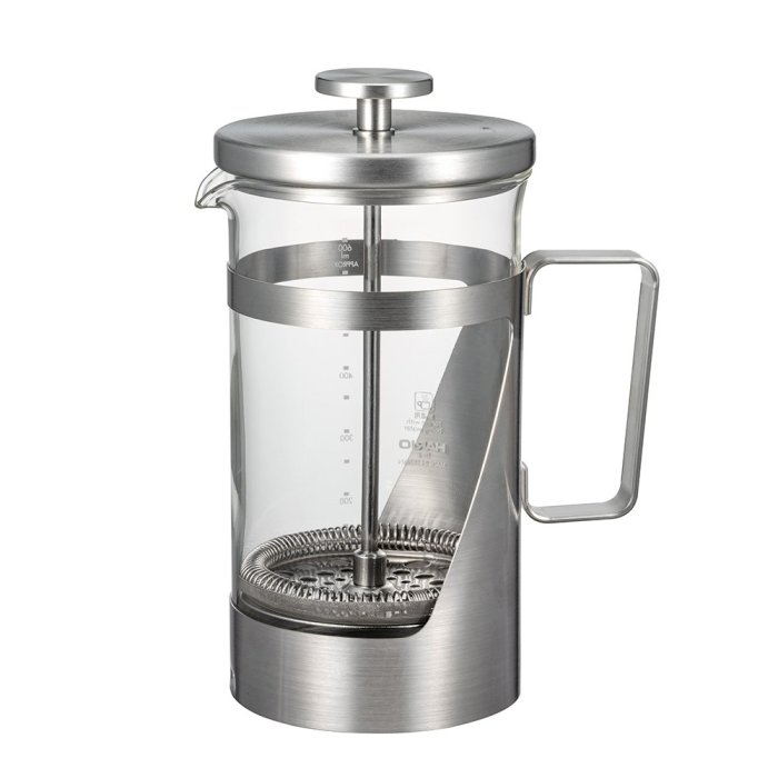 南美龐老爹咖啡 日本玻璃王 HARIO THSV-4-HSV 胖胖銀咖啡濾壓壺 法式 沖茶器 600ML 約4人份
