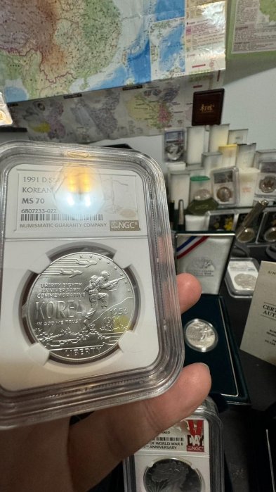 嚴選1991年美國韓戰紀念銀幣 Root-965 紀念幣 銀元 溫室收藏品 金屬文物