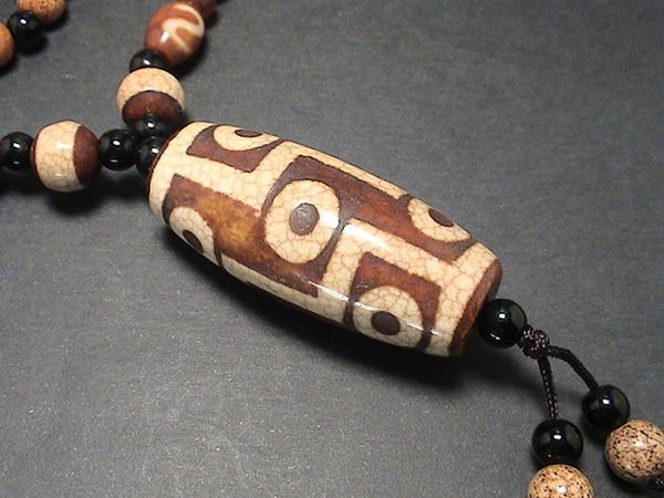 海中天]~西藏火供龍紋(七眼天珠)項鍊-聚財.避邪.保平安.防小人(A01)~低