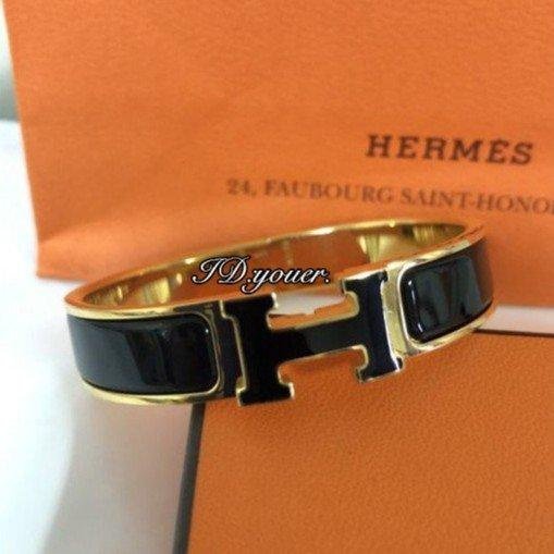 Hermès clic PM 黑色H 黑黑金 全配 可搭Vita Fede 手環 CDC