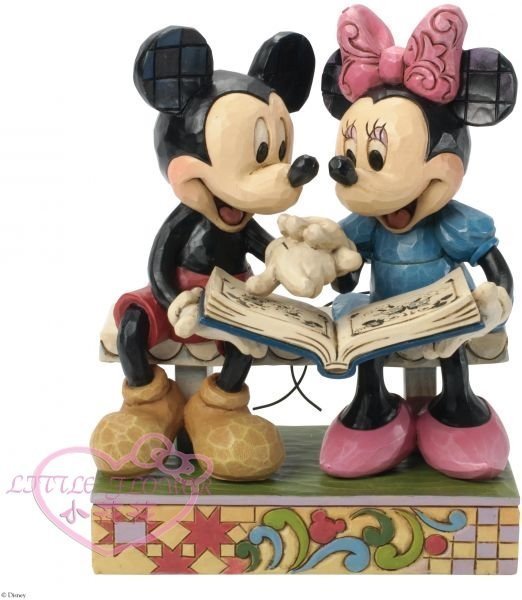 小花凱蒂日本精品♥迪士尼米奇Mickey米妮Minnie-85週年擺飾 看書造型擺飾 桌上型擺飾 11402503