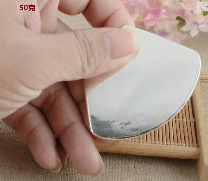 扇形【純銀◎刮痧板】999足銀祛濕排毒活血化瘀疏通經絡健康按摩