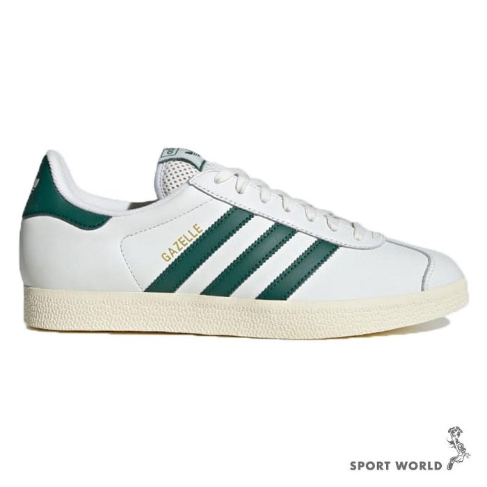 Adidas 休閒鞋 男鞋 女鞋 皮革 GAZELLE 白綠【運動世界】JH5397