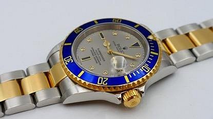【美好時光】罕見末代灰鑽（會賺）極美品ROLEX勞力士16613SG灰色鑽面Serti Dial
