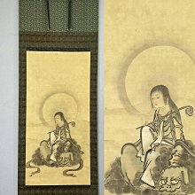清代古佛畫文殊菩薩手繪掛軸嚴選實木軸手工絳本古佛事手繪絹本老畫實物