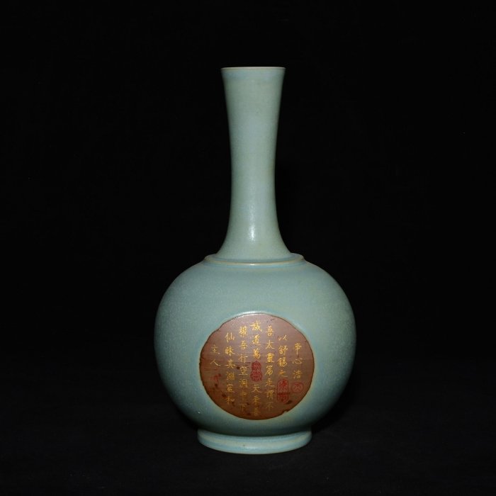 中国 宋代 汝窯 青磁花瓶 奉華 O92-3