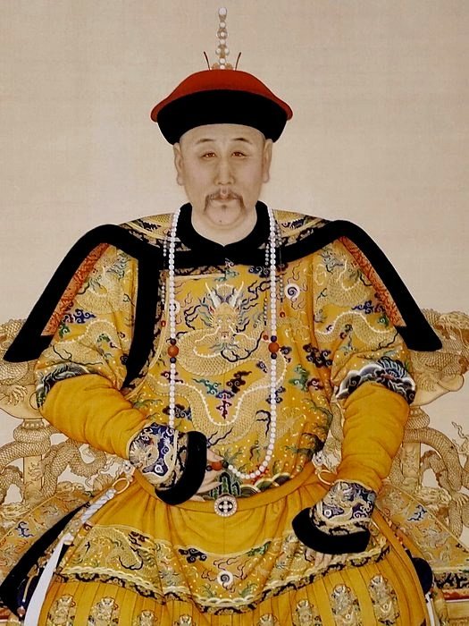 金王記拍寶網】(常5) S2515 早期大清雍正皇帝九龍皇袍坐像老印刷品一張