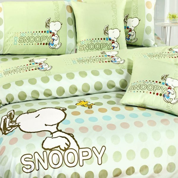 (絕版出清)精梳棉單人床罩兩用被四件組【SNOOPY史奴比-圓點篇】100%棉/純棉 正版授權臺灣製單人床罩組~華隆寢飾