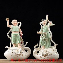 銅器 善財 童子 龍女 仏像一対 工芸品 美術品 置物 銅器 善財 童子 龍女 仏像一対 工芸品 美術品 置物