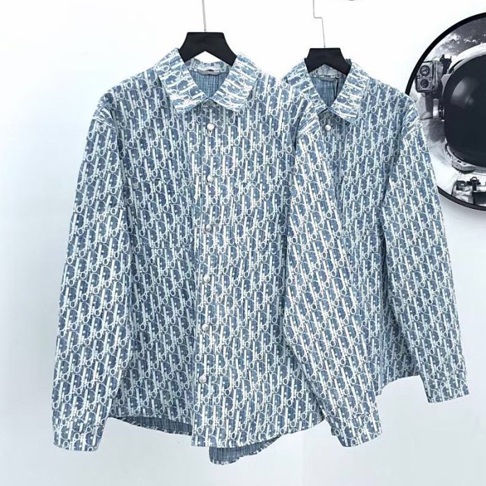 法國時尚精品Dior迪奧聯名Stussy老花牛仔襯衫 外套