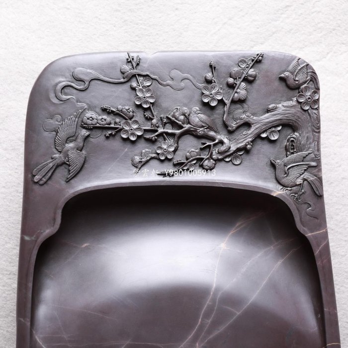 紫雲軒』 [喜上枝頭硯]10寸老坑端硯國家級大師黎鏗老師製作端溪水岩