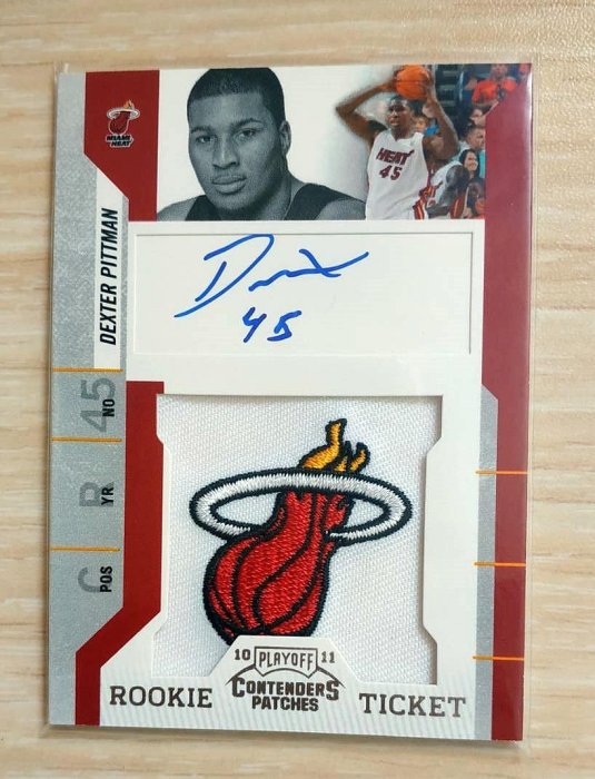 LeBron James  Dwyane Wade 好搭檔 / Dexter Pittman / 新人年 熱火隊徽 PATCH 簽名卡 / RC  AU