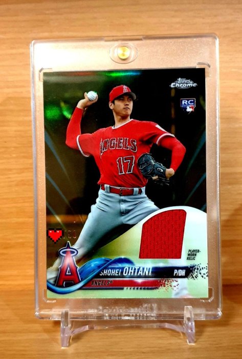 大谷翔平2018熱門Topps Chrome 系列新人RC球衣卡金亮限量50張卡相美