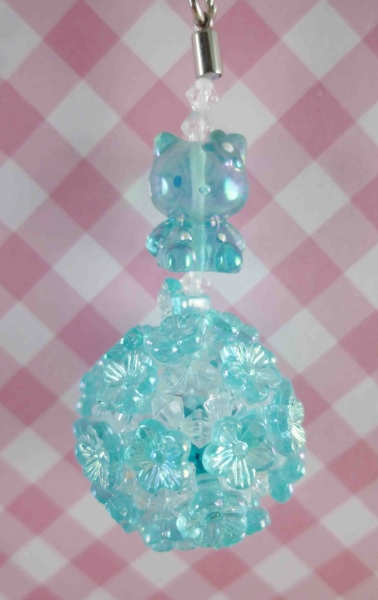 【震撼精品百貨】Hello Kitty 凱蒂貓~KITTY珠珠鈴鐺吊飾-藍色