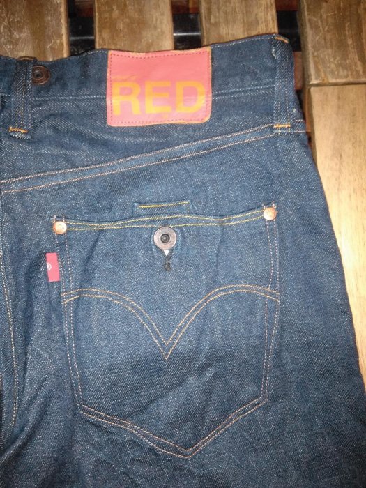 2007年levis red 日本製30腰極窄版短褲長原色牛仔褲