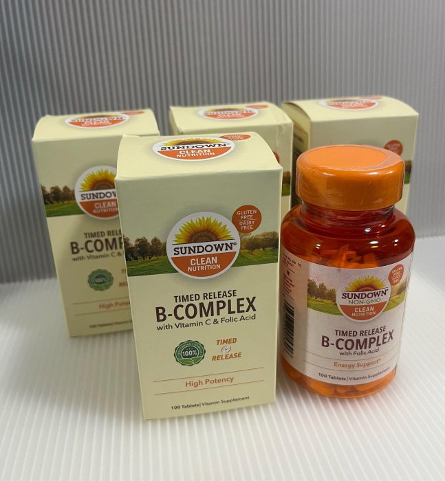 【Sundown 日落恩賜】緩釋型超級B群+C錠（B12加強配方）100錠/瓶