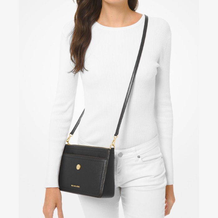 【Michael Kors】專櫃新款防刮牛皮 中款Maisie防刮皮革3合1 斜背包/側背包