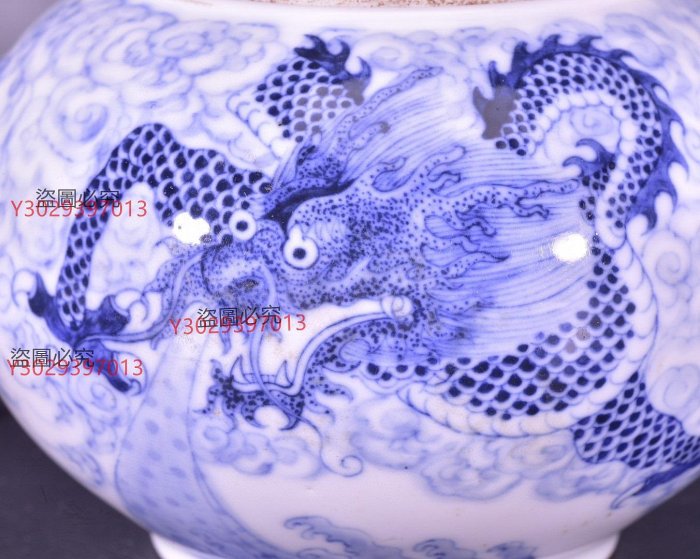 民國時期竹溪道人王步的青花云龍紋茶壺，經典收藏品高10厘米，徑14.8